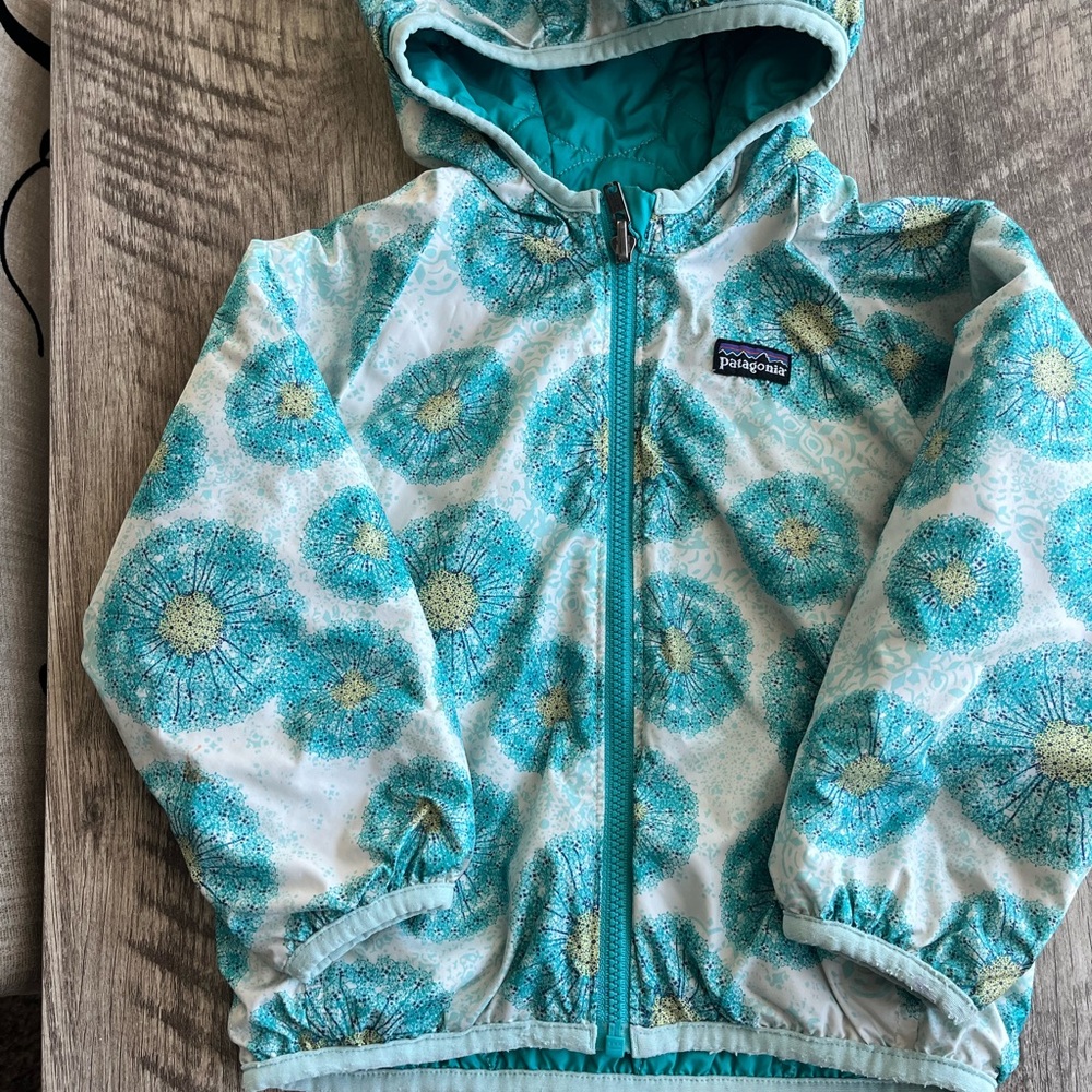 Patagonia Teal Floral Hooded Jacket